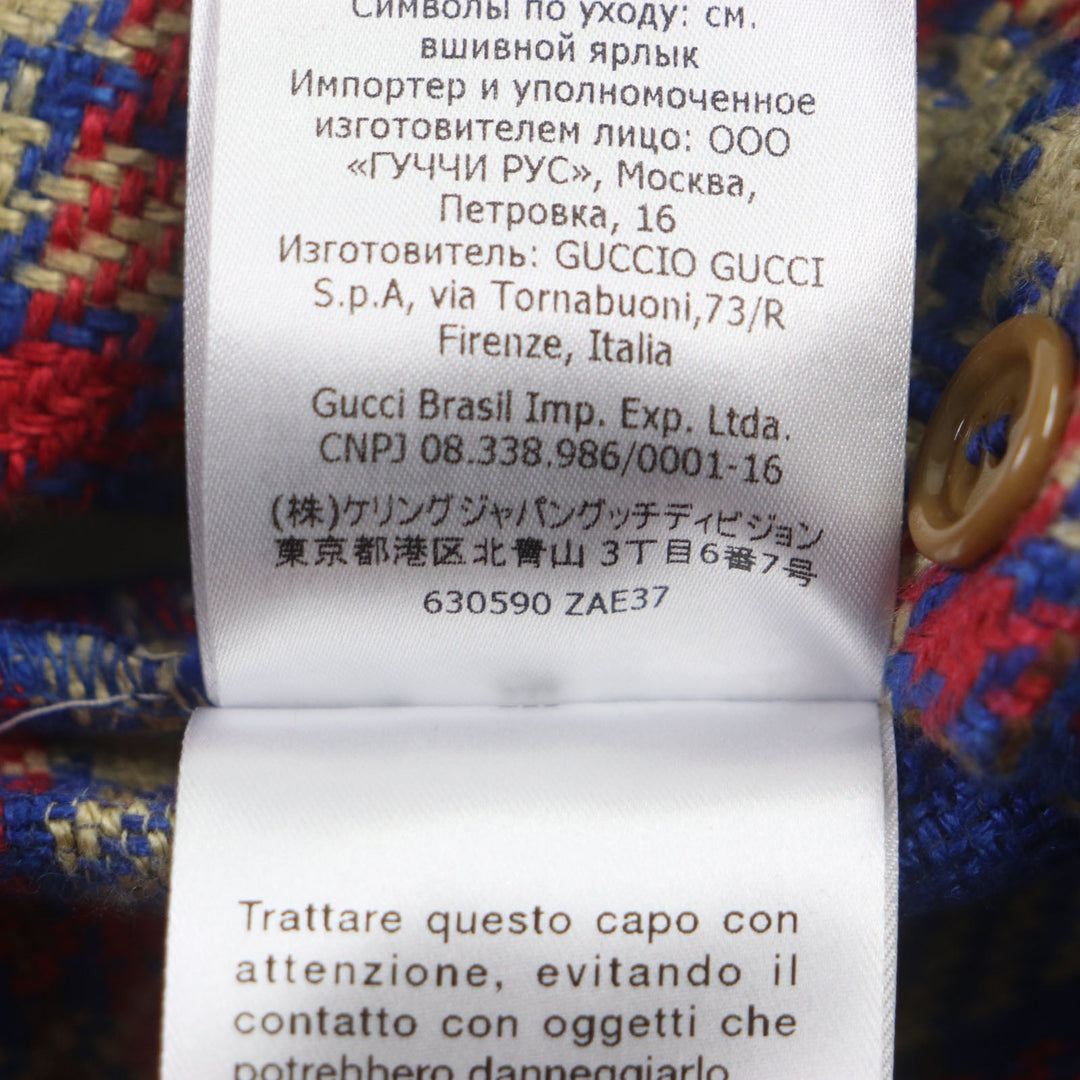 GUCCI Shorts 630590 Outer material: 93% linen, Outer material: 7% cotton, Part: 60% polyester, Part: 40% acrylic blue multi mens 44 Used Authentic