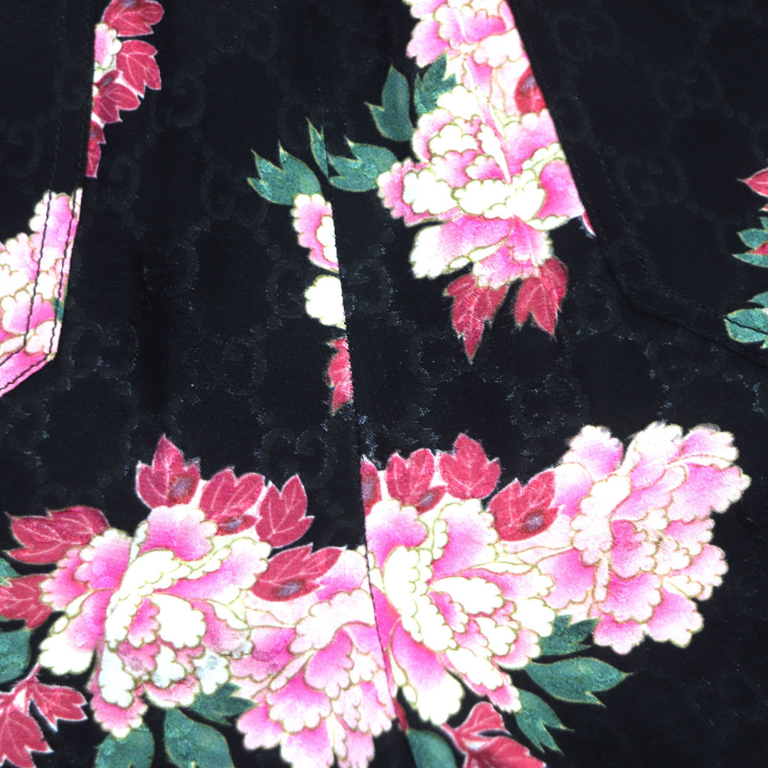 GUCCI Shorts 624399 Main: 100% silk Black pink mens 44 Used Authentic