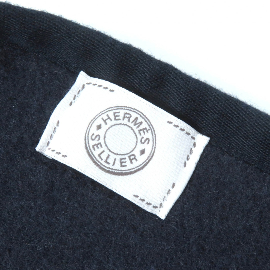 HERMES poncho Main: 90% wool, Main: 10% cashmere, Part: 100% cotton, Leather part: cowhide multicolor Camille Women No size listed Used Authentic