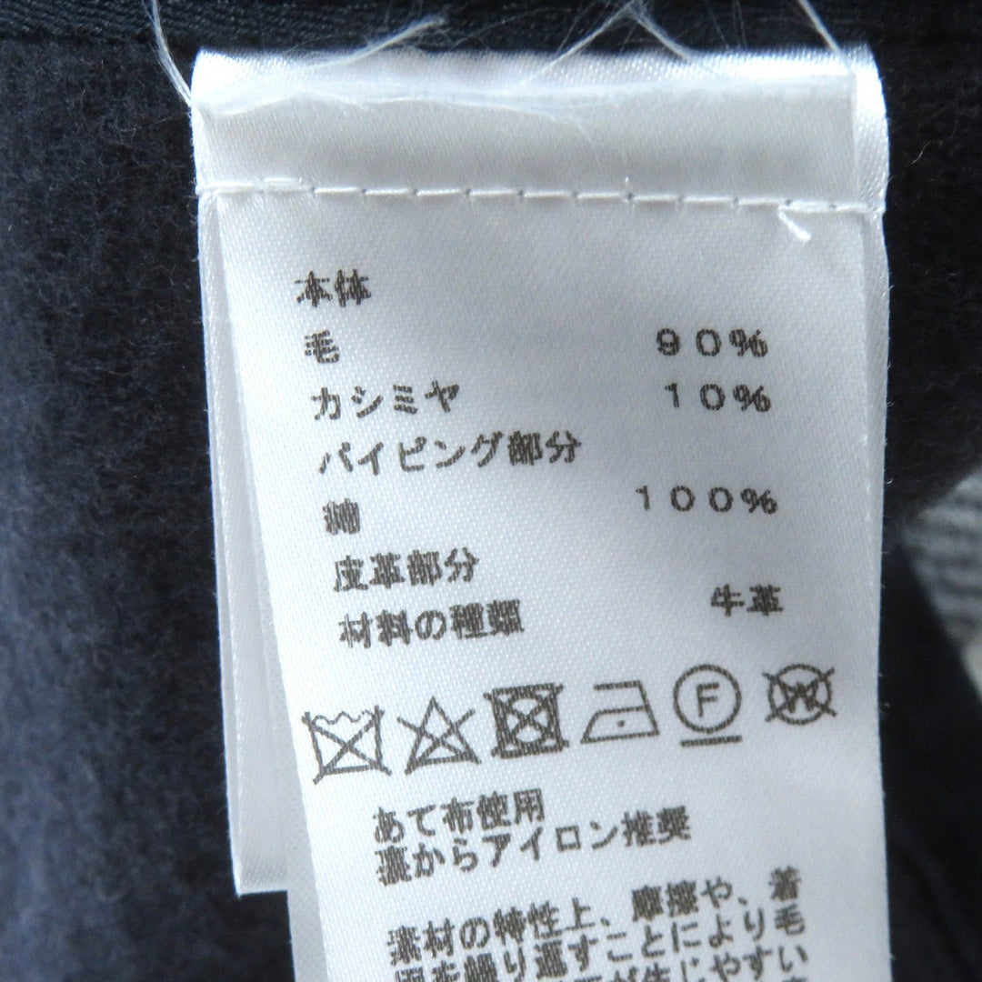 HERMES poncho Main: 90% wool, Main: 10% cashmere, Part: 100% cotton, Leather part: cowhide multicolor Camille Women No size listed Used Authentic