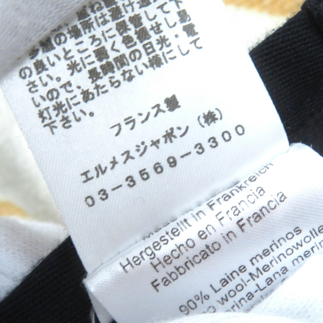 HERMES poncho Main: 90% wool, Main: 10% cashmere, Part: 100% cotton, Leather part: cowhide multicolor Camille Women No size listed Used Authentic