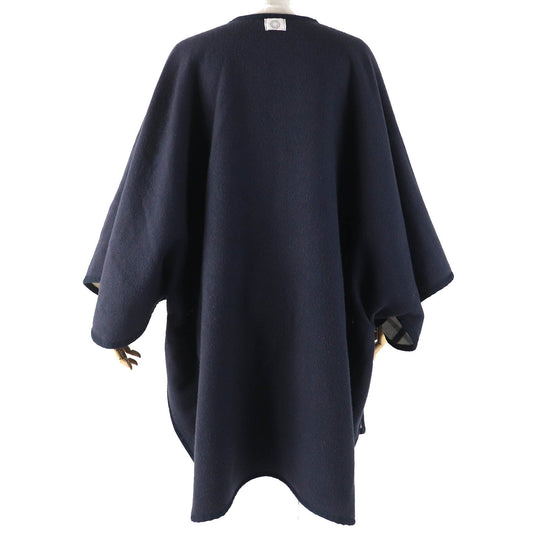 HERMES poncho Main: 90% wool, Main: 10% cashmere, Part: 100% cotton, Leather part: cowhide multicolor Camille Women No size listed Used Authentic