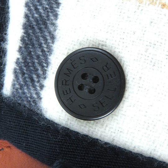 HERMES poncho Main: 90% wool, Main: 10% cashmere, Part: 100% cotton, Leather part: cowhide multicolor Camille Women No size listed Used Authentic