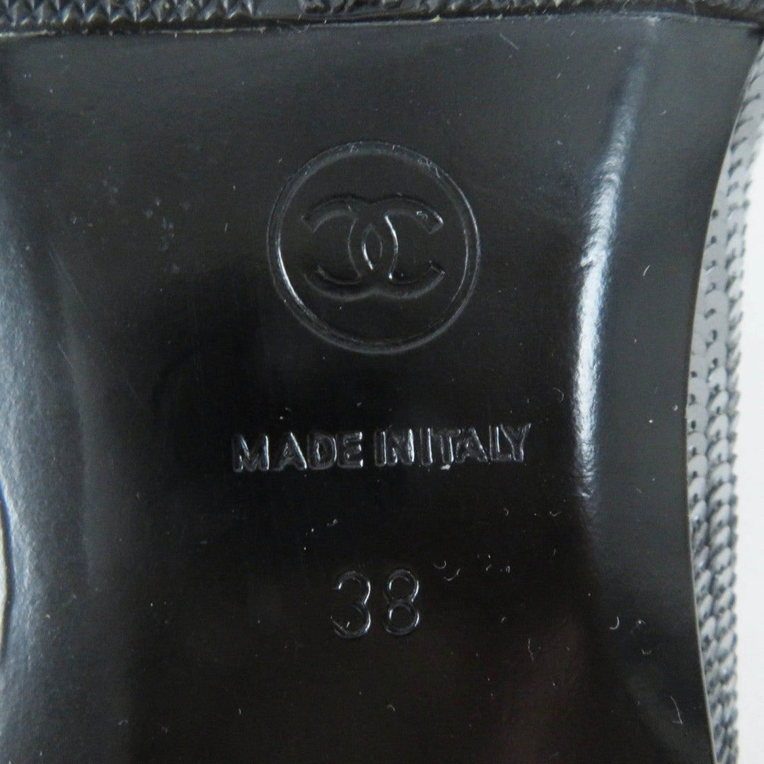 CHANEL pumps G26326 Main: Canvas, Main: Sequins Black Silver Women 38 Used Authentic