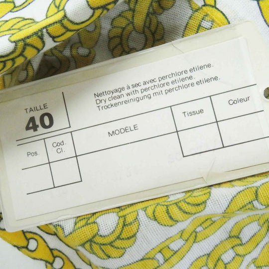 CELINE Short sleeve shirt Main: 100% cotton Yellow white Women 40 Used Authentic