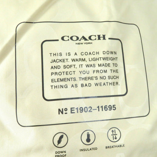 COACH Down jacket E1902 Main: 100% polyester, Lining: 100% polyester, Filling: 90% down, Filling: 10% feather, Filling: 100% polyester beige Women S Used Authentic
