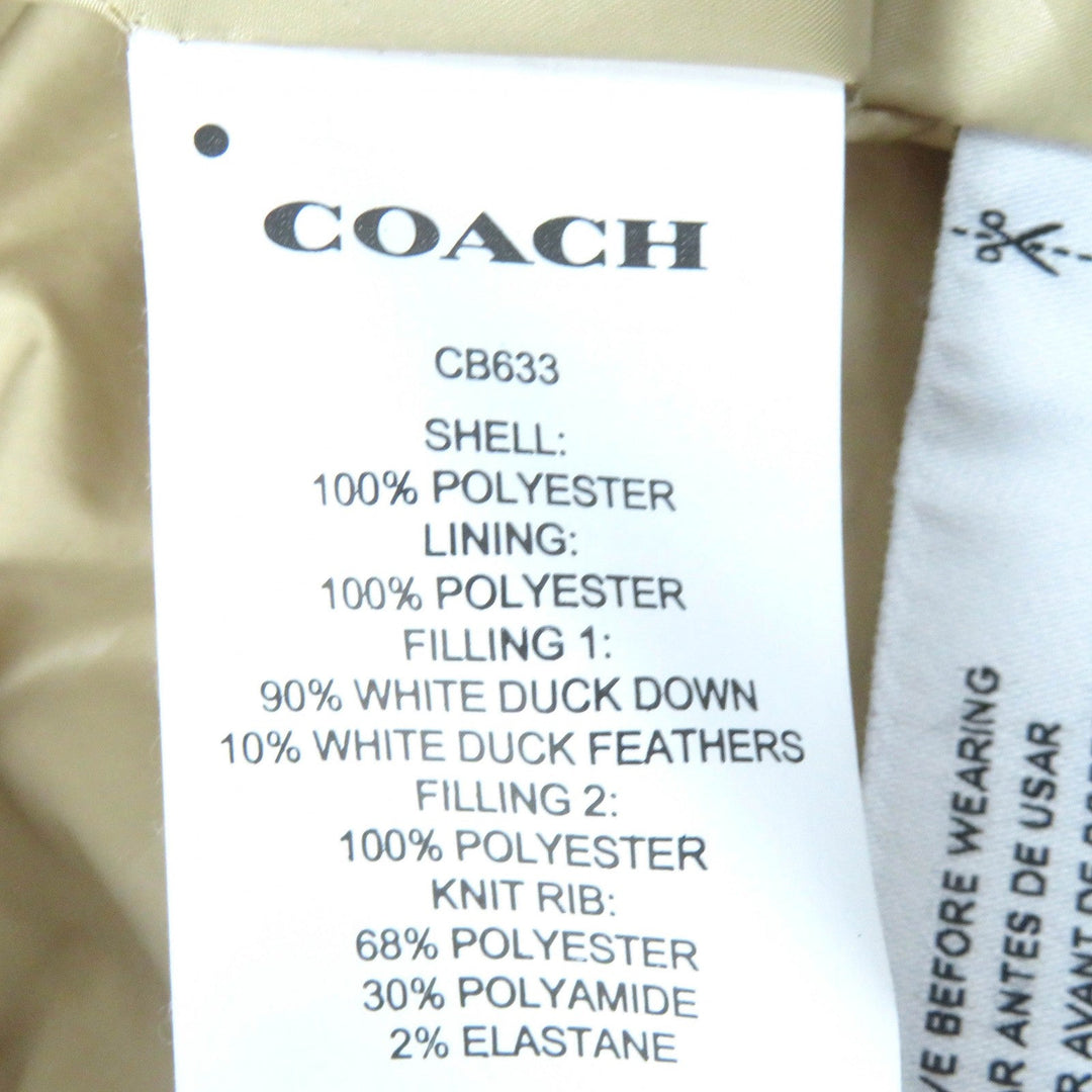 COACH Down jacket E1902 Main: 100% polyester, Lining: 100% polyester, Filling: 90% down, Filling: 10% feather, Filling: 100% polyester beige Women S Used Authentic