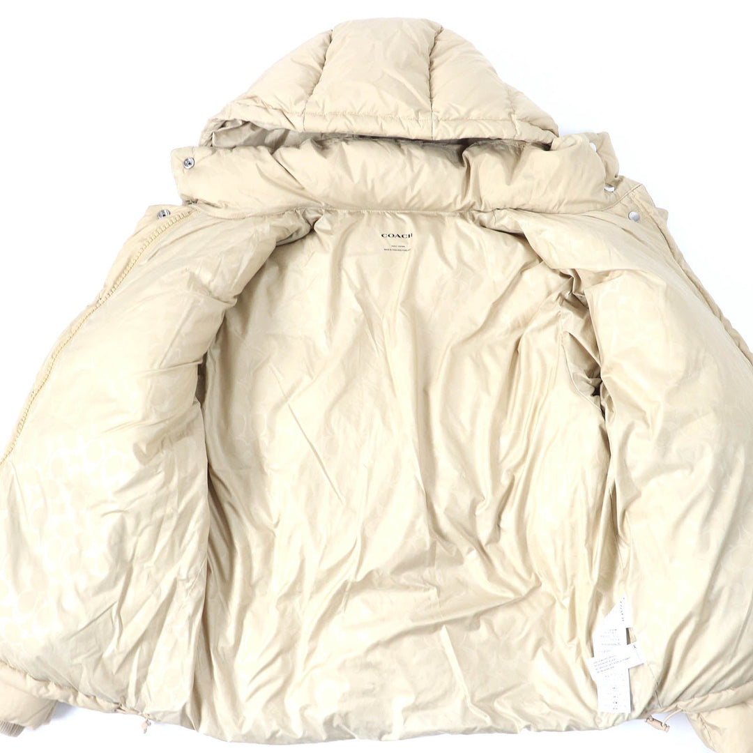 COACH Down jacket E1902 Main: 100% polyester, Lining: 100% polyester, Filling: 90% down, Filling: 10% feather, Filling: 100% polyester beige Women S Used Authentic