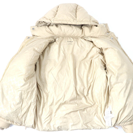 COACH Down jacket E1902 Main: 100% polyester, Lining: 100% polyester, Filling: 90% down, Filling: 10% feather, Filling: 100% polyester beige Women S Used Authentic