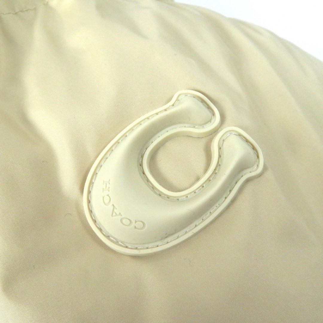 COACH Down jacket E1902 Main: 100% polyester, Lining: 100% polyester, Filling: 90% down, Filling: 10% feather, Filling: 100% polyester beige Women S Used Authentic