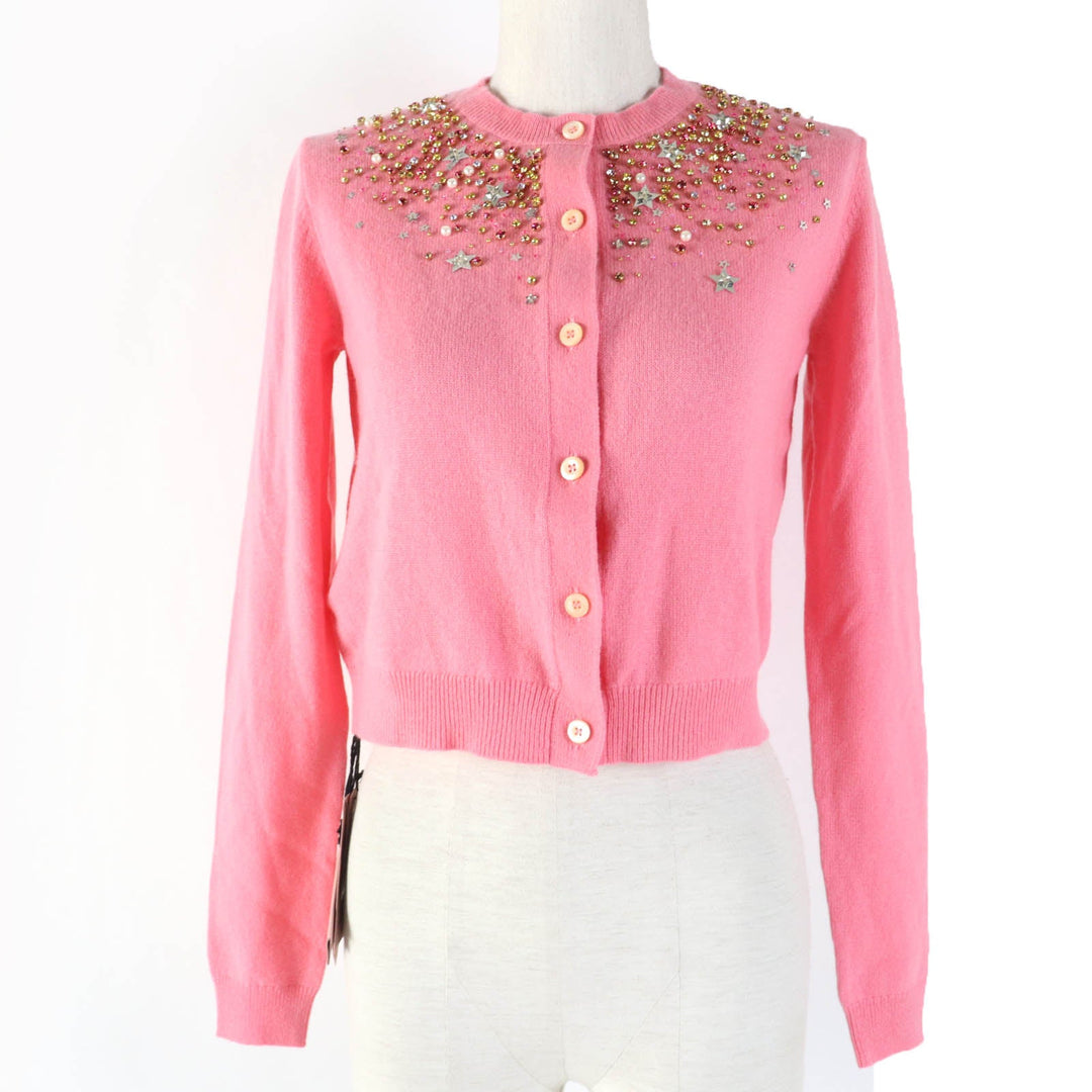 MIUMIU cardigan MMC027 Main: 100% cashmere, some: glass, some: metal pink Women 36 Used Authentic
