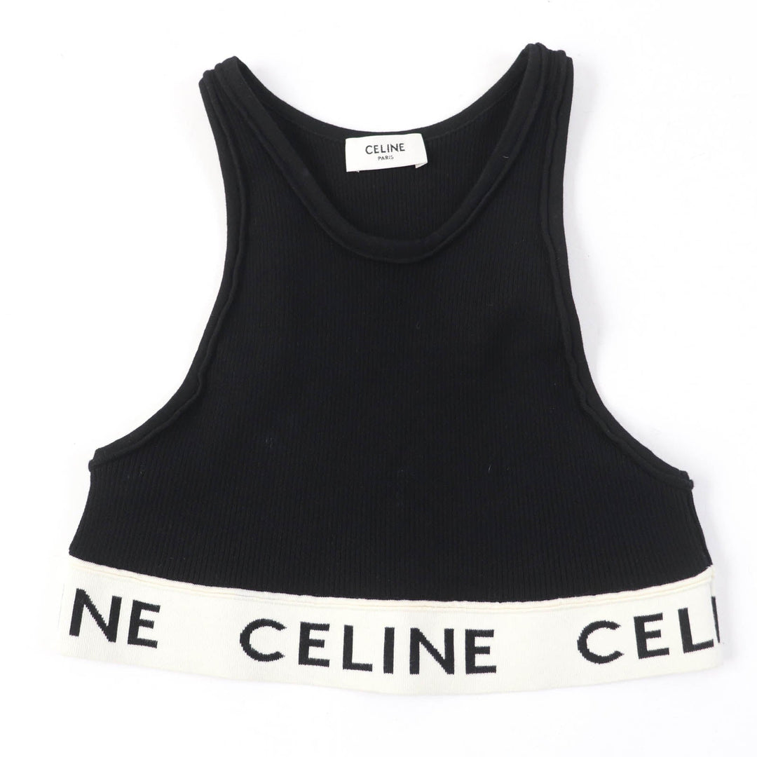 CELINE tops 2A68L372N Main: 77% cotton, 21% nylon, 2% polyurethane black Women XS Used Authentic