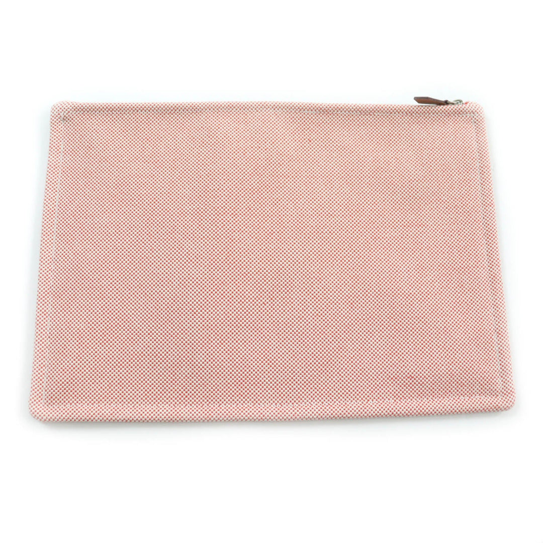 HERMES Pouch H103608M Main: Cotton cognac H tissage Women Used Authentic