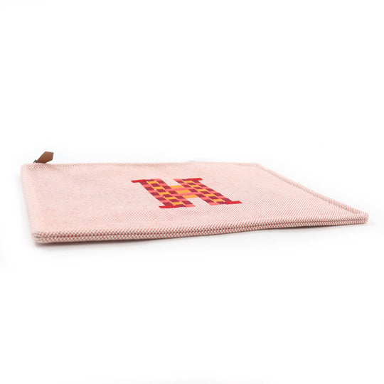 HERMES Pouch H103608M Main: Cotton cognac H tissage Women Used Authentic