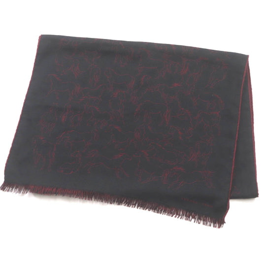 HERMES Scarf Main: 70% cashmere, Main: 30% silk Bordeaux mens Used Authentic