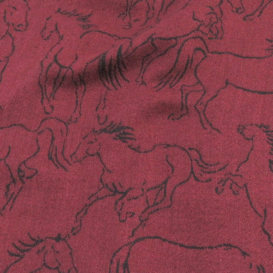 HERMES Scarf Main: 70% cashmere, Main: 30% silk Bordeaux mens Used Authentic