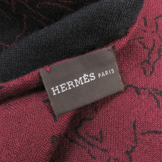 HERMES Scarf Main: 70% cashmere, Main: 30% silk Bordeaux mens Used Authentic