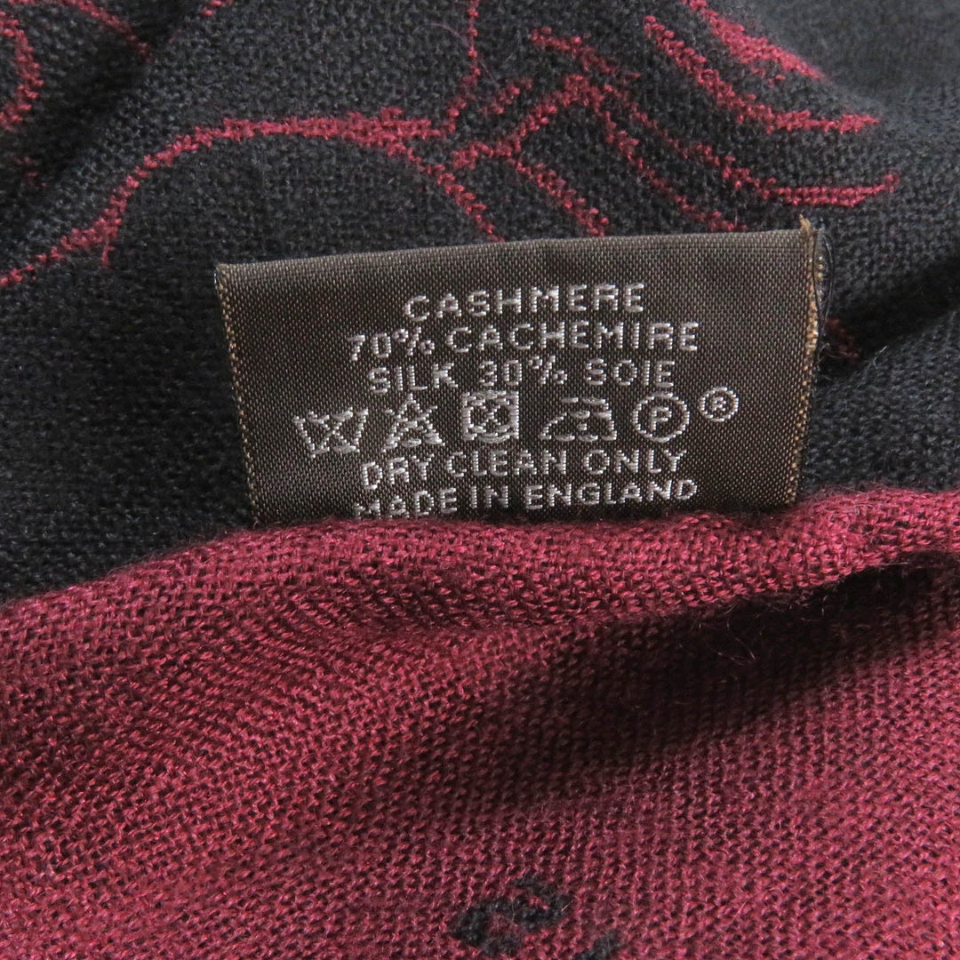HERMES Scarf Main: 70% cashmere, Main: 30% silk Bordeaux mens Used Authentic