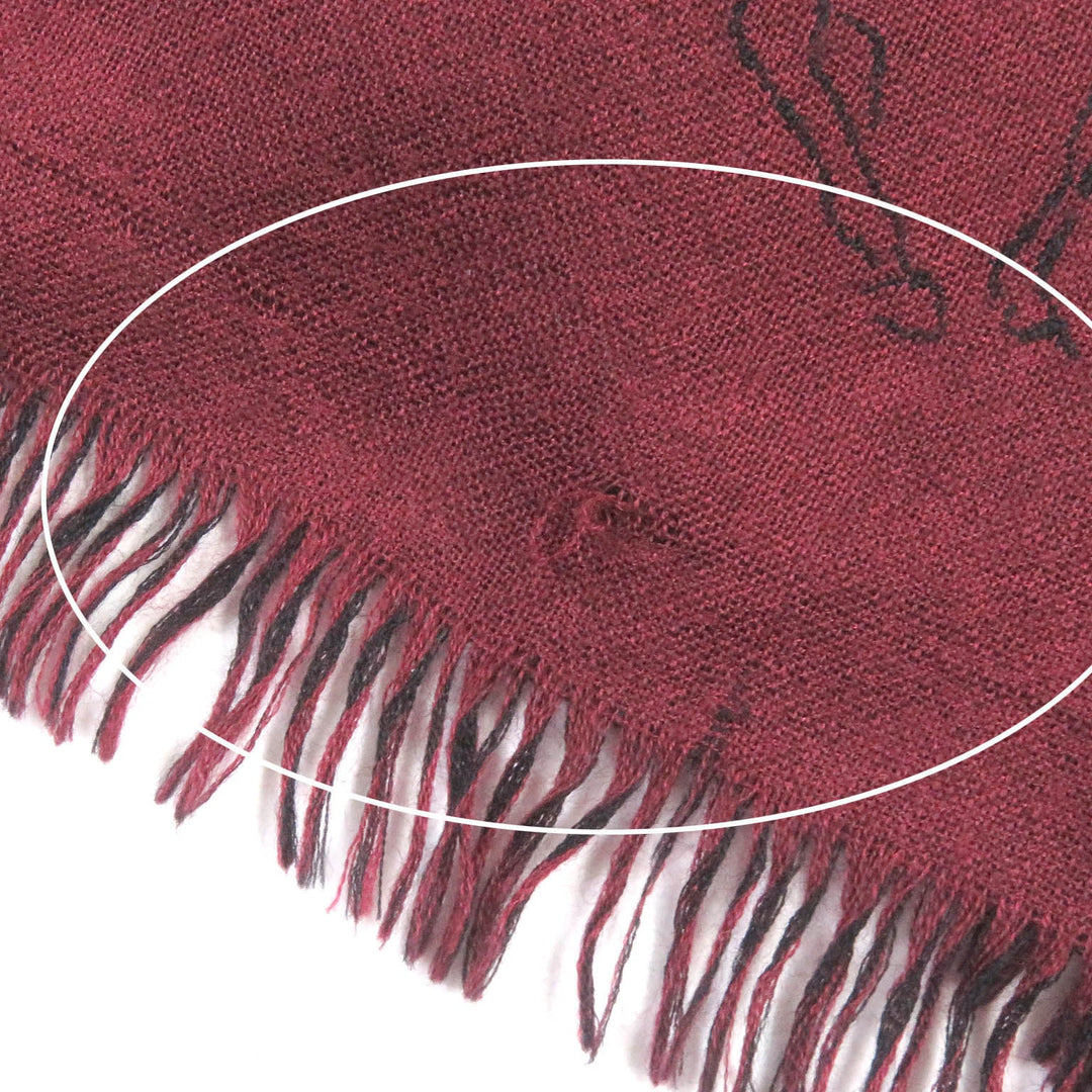 HERMES Scarf Main: 70% cashmere, Main: 30% silk Bordeaux mens Used Authentic
