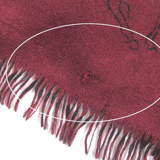 HERMES Scarf Main: 70% cashmere, Main: 30% silk Bordeaux mens Used Authentic