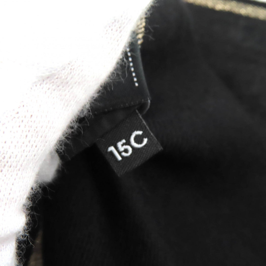 CHANEL Scarf 15C Main: 100% cashmere black gold glitter Women Used Authentic