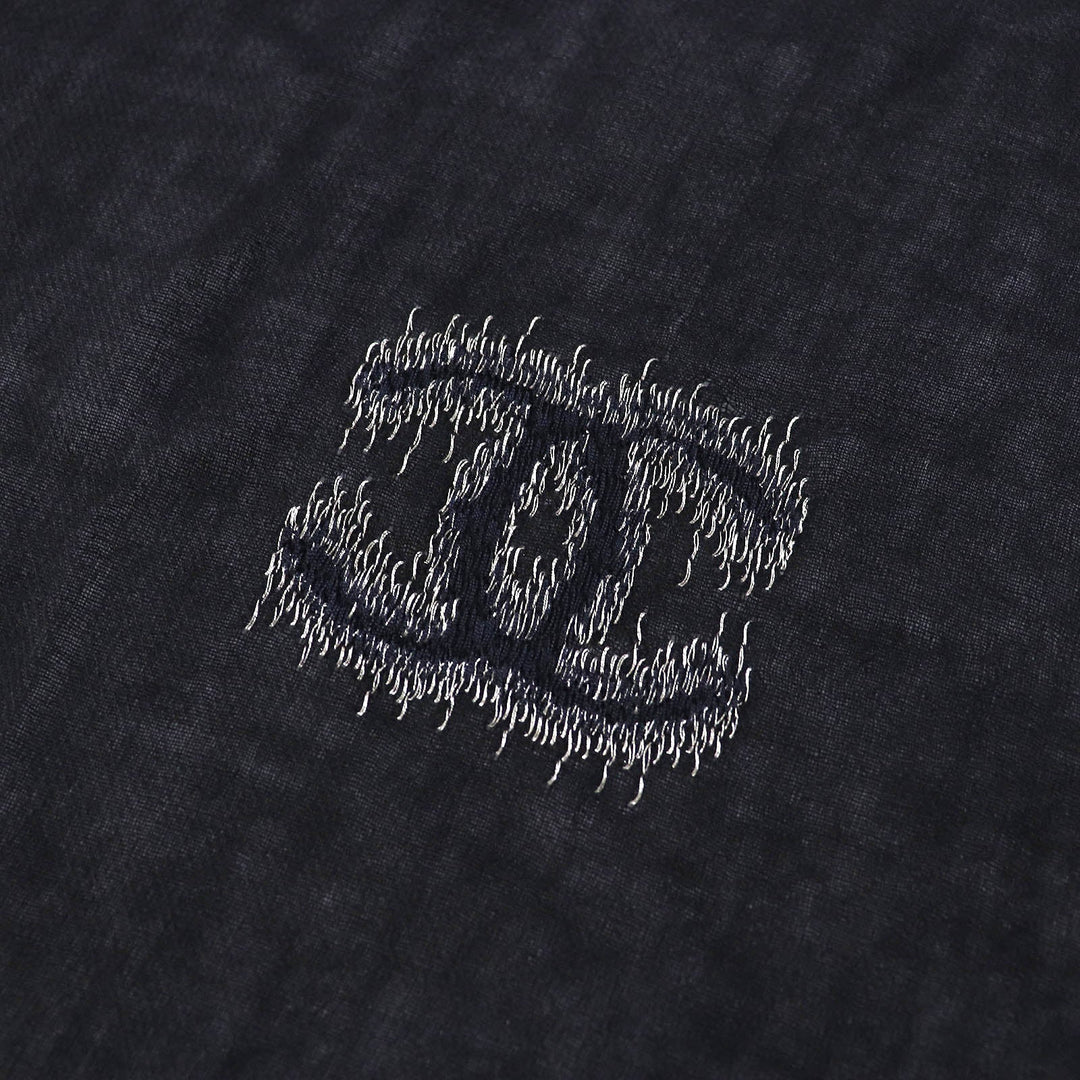 CHANEL Scarf 15C Main: 100% cashmere black gold glitter Women Used Authentic