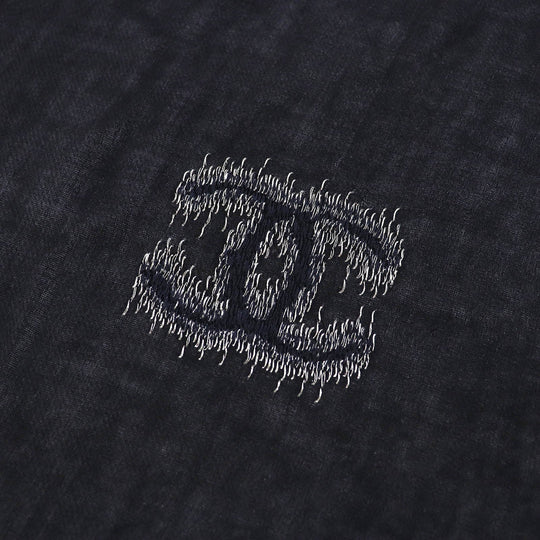 CHANEL Scarf 15C Main: 100% cashmere black gold glitter Women Used Authentic