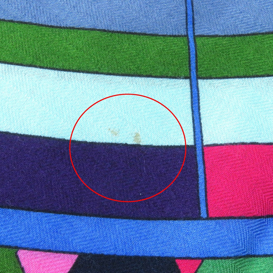 HERMES scarf Main: 65% cashmere, Main: 35% silk multicolor ROSE DE COMPAS Rose of the Compass Women Used Authentic