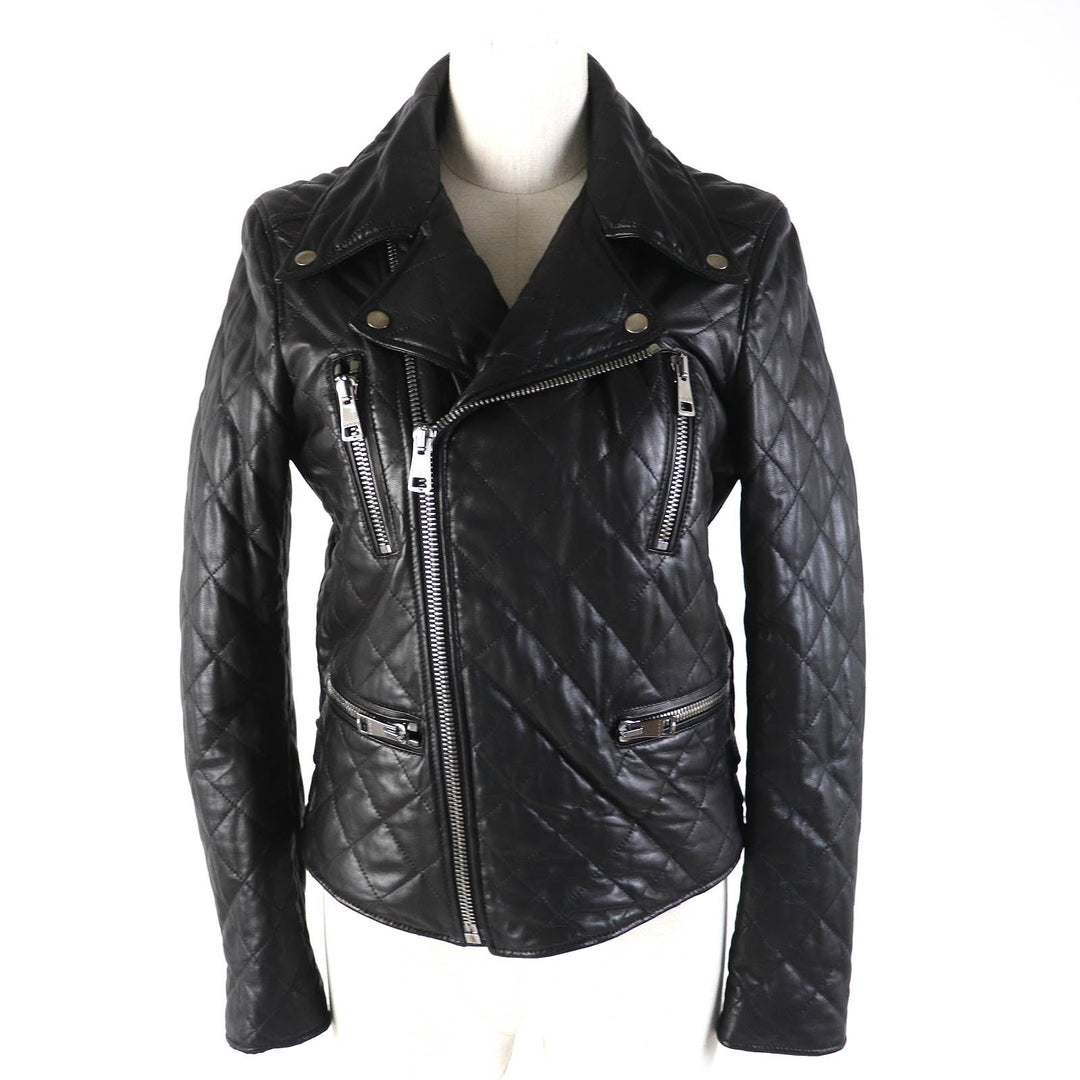 GUCCI Jacket 502674 Main: Lamb leather, Filling: 100% polyester, Lining: 100% cupra, Part: 100% nylon, Part: 100% polyester black Women 36 Used Authentic