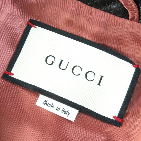 GUCCI Jacket 502674 Main: Lamb leather, Filling: 100% polyester, Lining: 100% cupra, Part: 100% nylon, Part: 100% polyester black Women 36 Used Authentic