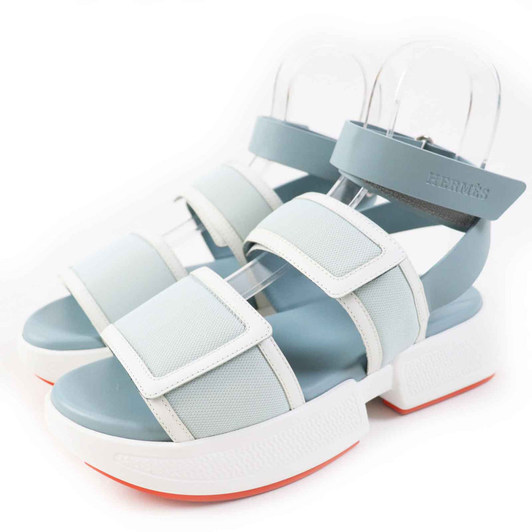 HERMES Sandals 231219Z Main: Leather Light blue white Women Size not specified Used Authentic