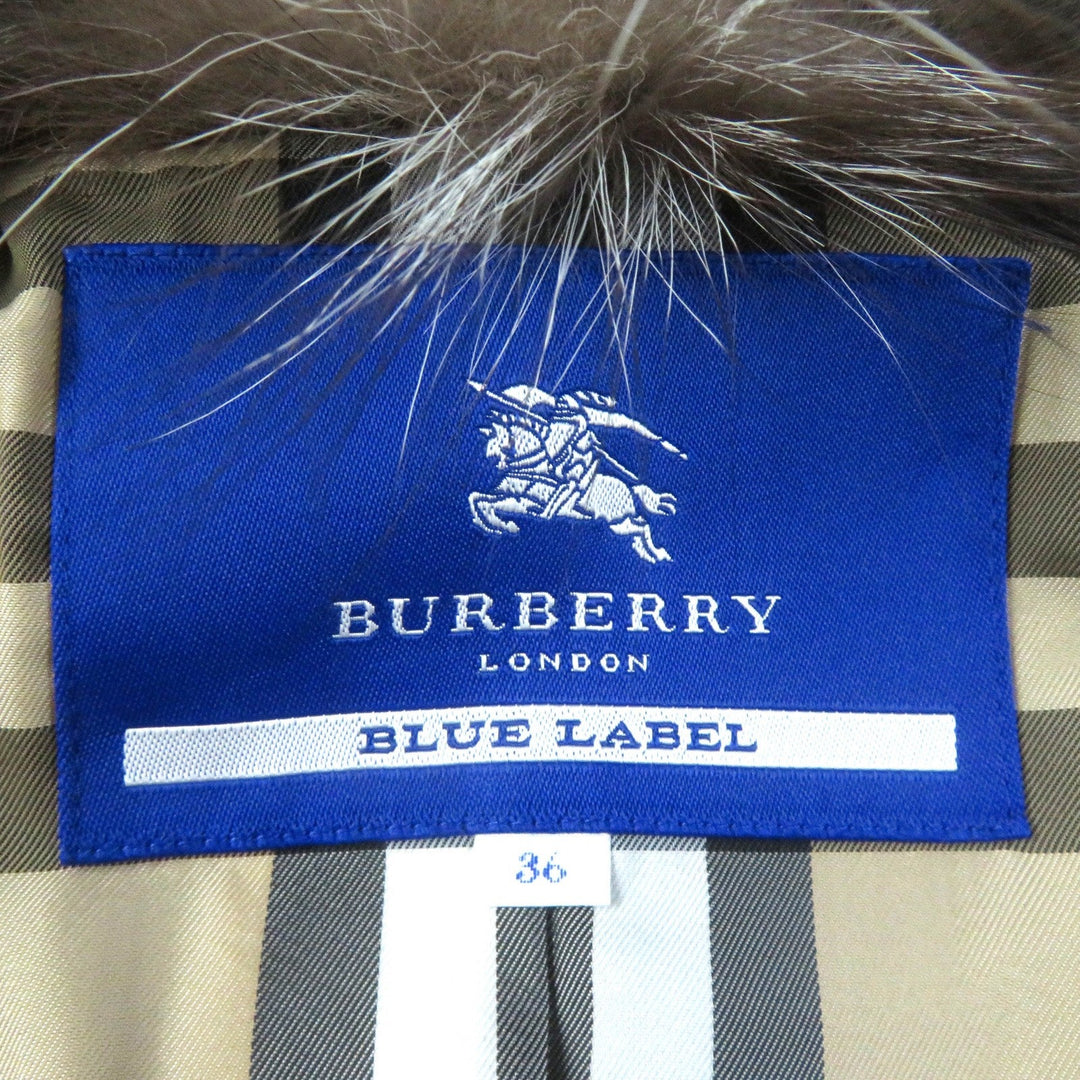 BURBERRY BLUE LABEL trench coat Main: 100% cotton, Fur: Fox, Lining: Cupra, Lining: Polyester, Sleeve lining: Polyester black Women 36 Used Authentic