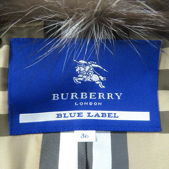BURBERRY BLUE LABEL trench coat Main: 100% cotton, Fur: Fox, Lining: Cupra, Lining: Polyester, Sleeve lining: Polyester black Women 36 Used Authentic