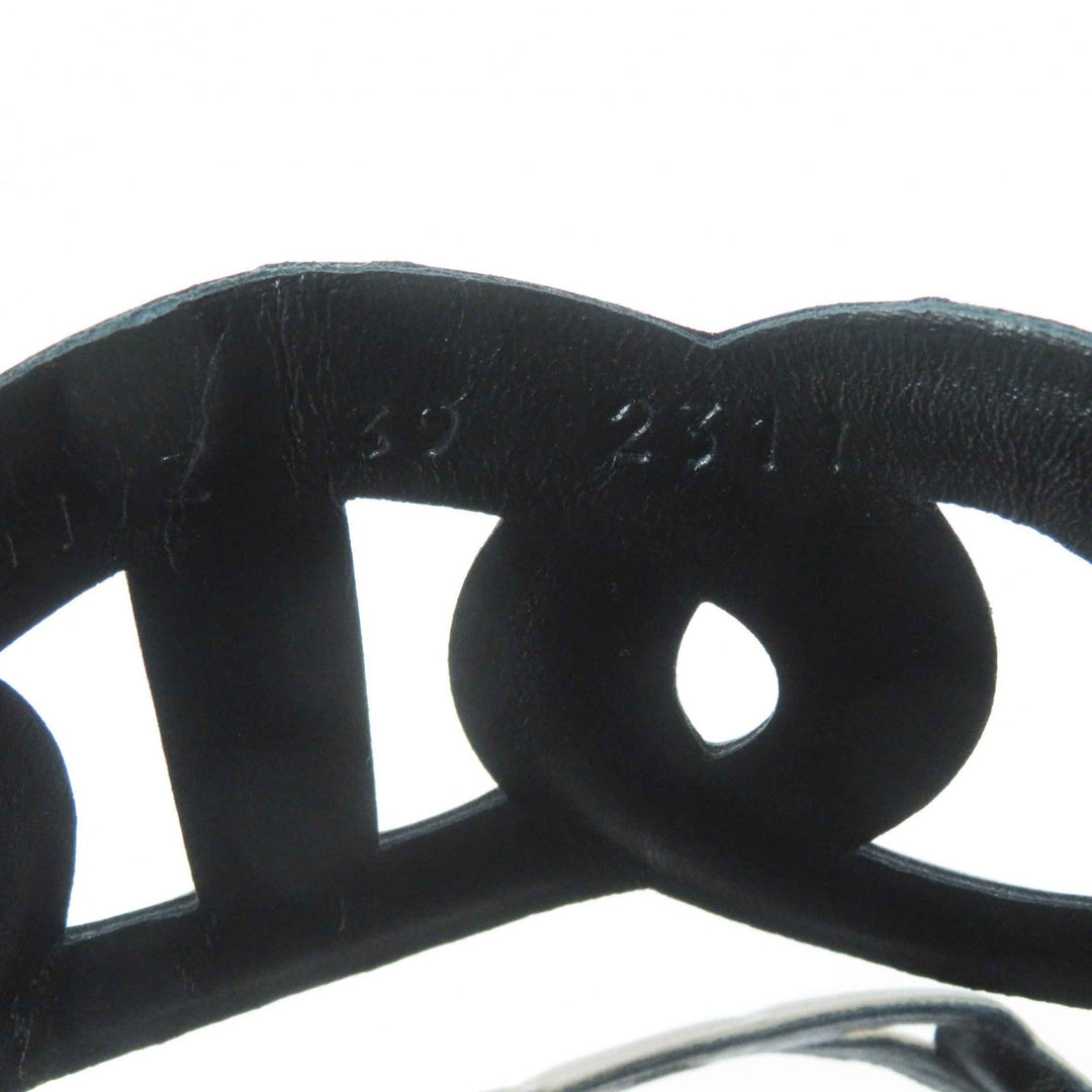 HERMES Sandals Main: Leather, Main: Rubber black extra Women 39 Used Authentic