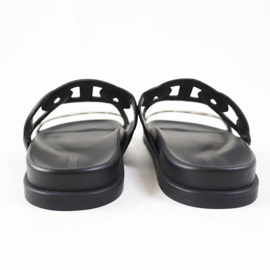 HERMES Sandals Main: Leather, Main: Rubber black extra Women 39 Used Authentic