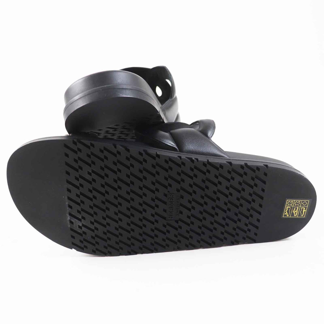 HERMES Sandals Main: Leather, Main: Rubber black extra Women 39 Used Authentic