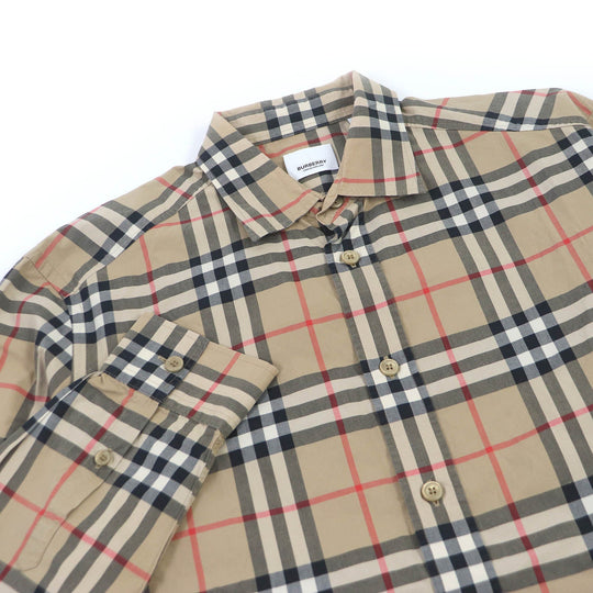 BURBERRY Long sleeve shirt 8020863 Main: 100% cotton beige mens M Used Authentic