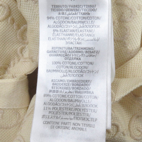 GUCCI Short sleeve polo shirt 753572 Main: 94% cotton, Main: 6% polyurethane, Part: 89% cotton, Part: 11% polyester Ivory mens XS Used Authentic