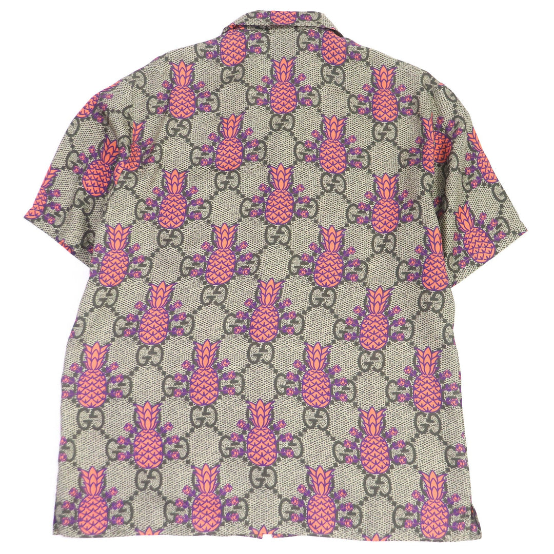 GUCCI Short sleeve shirt 669202 Main: 100% silk, Part: 100% polyester beige mens 46 Used Authentic