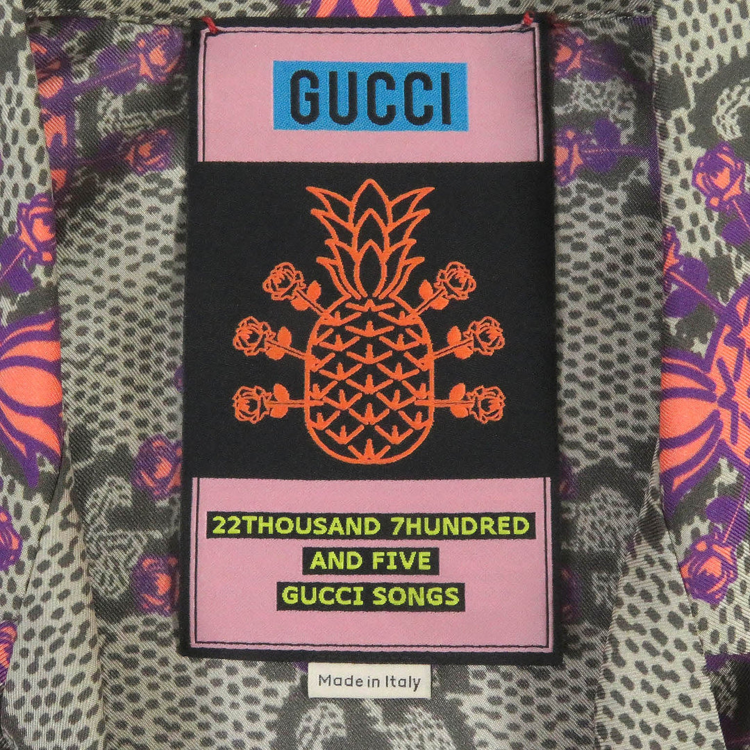 GUCCI Short sleeve shirt 669202 Main: 100% silk, Part: 100% polyester beige mens 46 Used Authentic