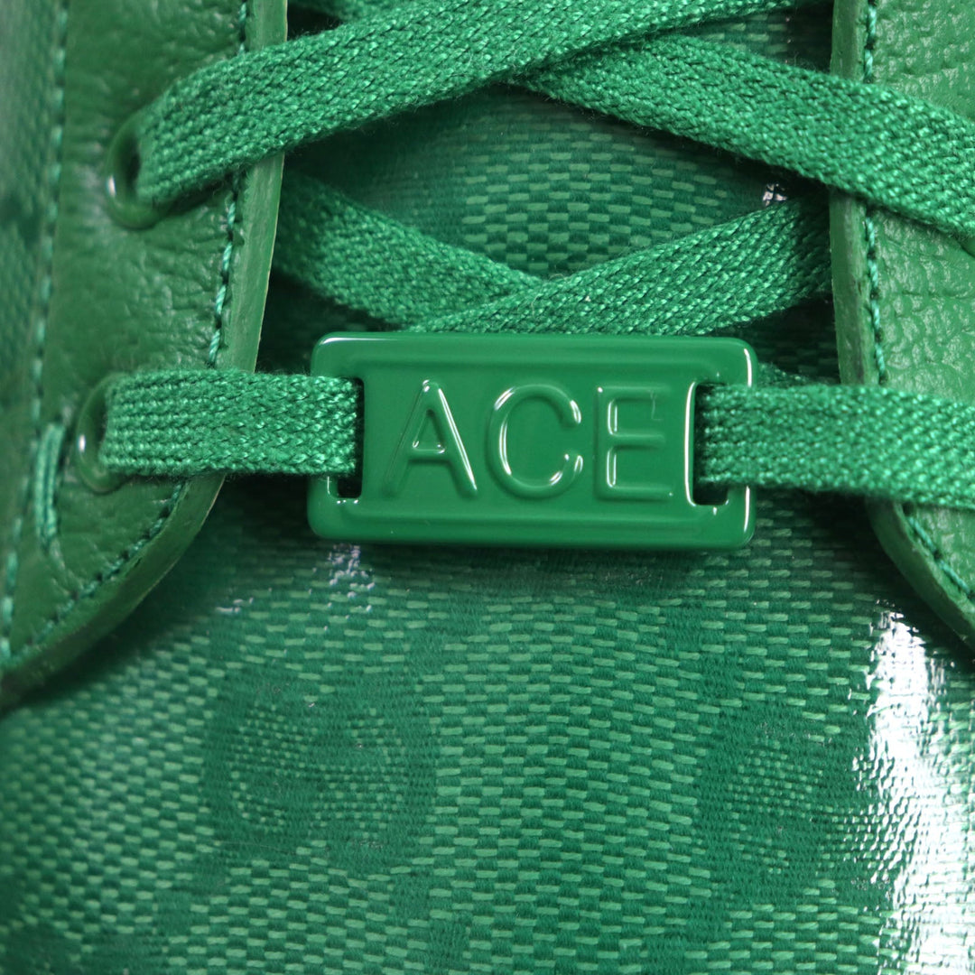 GUCCI Low cut sneakers 760775 Main: GG Crystal green Web line ACE Ace mens 7 1/2 Used Authentic