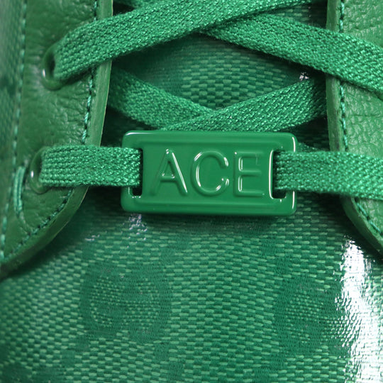 GUCCI Low cut sneakers 760775 Main: GG Crystal green Web line ACE Ace mens 7 1/2 Used Authentic