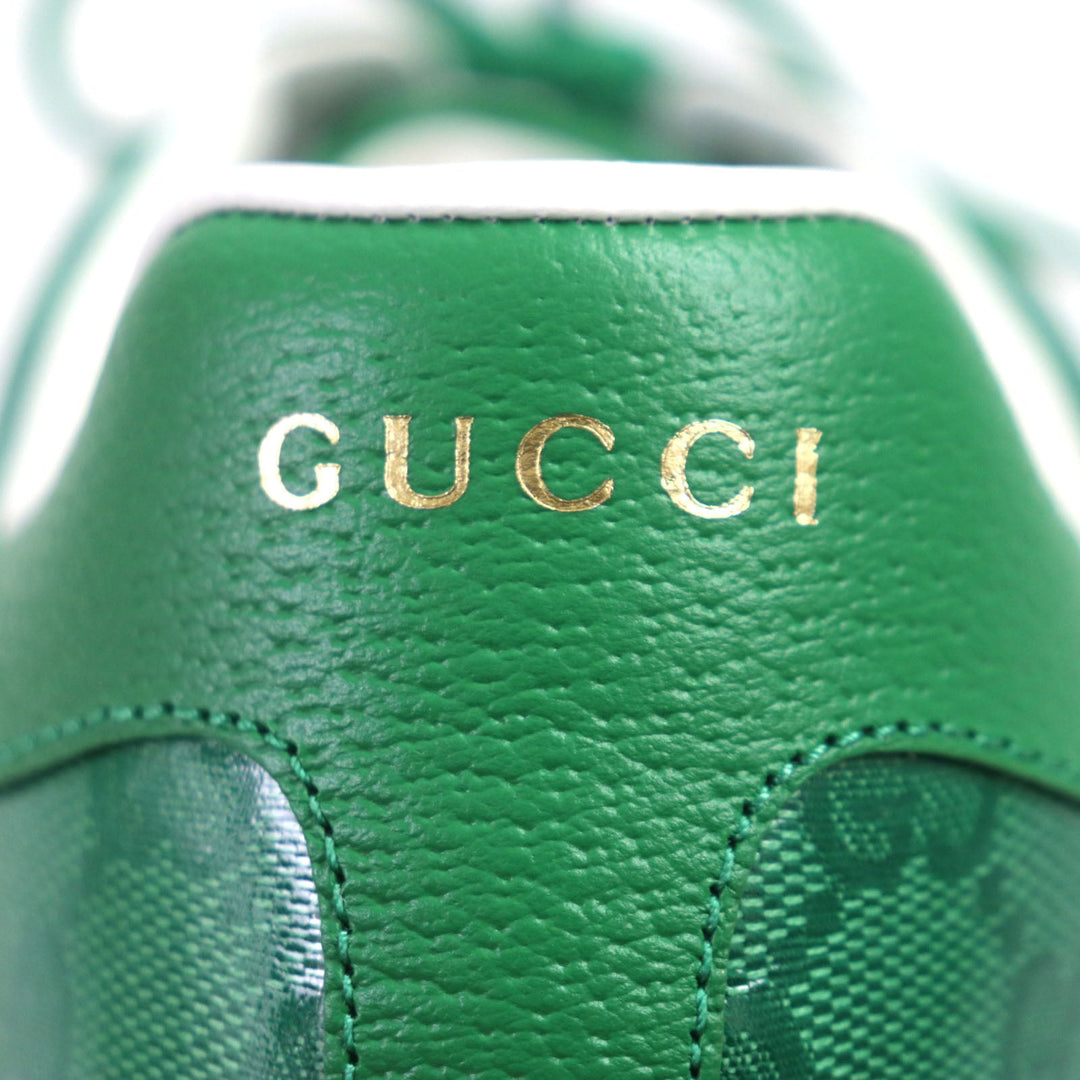 GUCCI Low cut sneakers 760775 Main: GG Crystal green Web line ACE Ace mens 7 1/2 Used Authentic