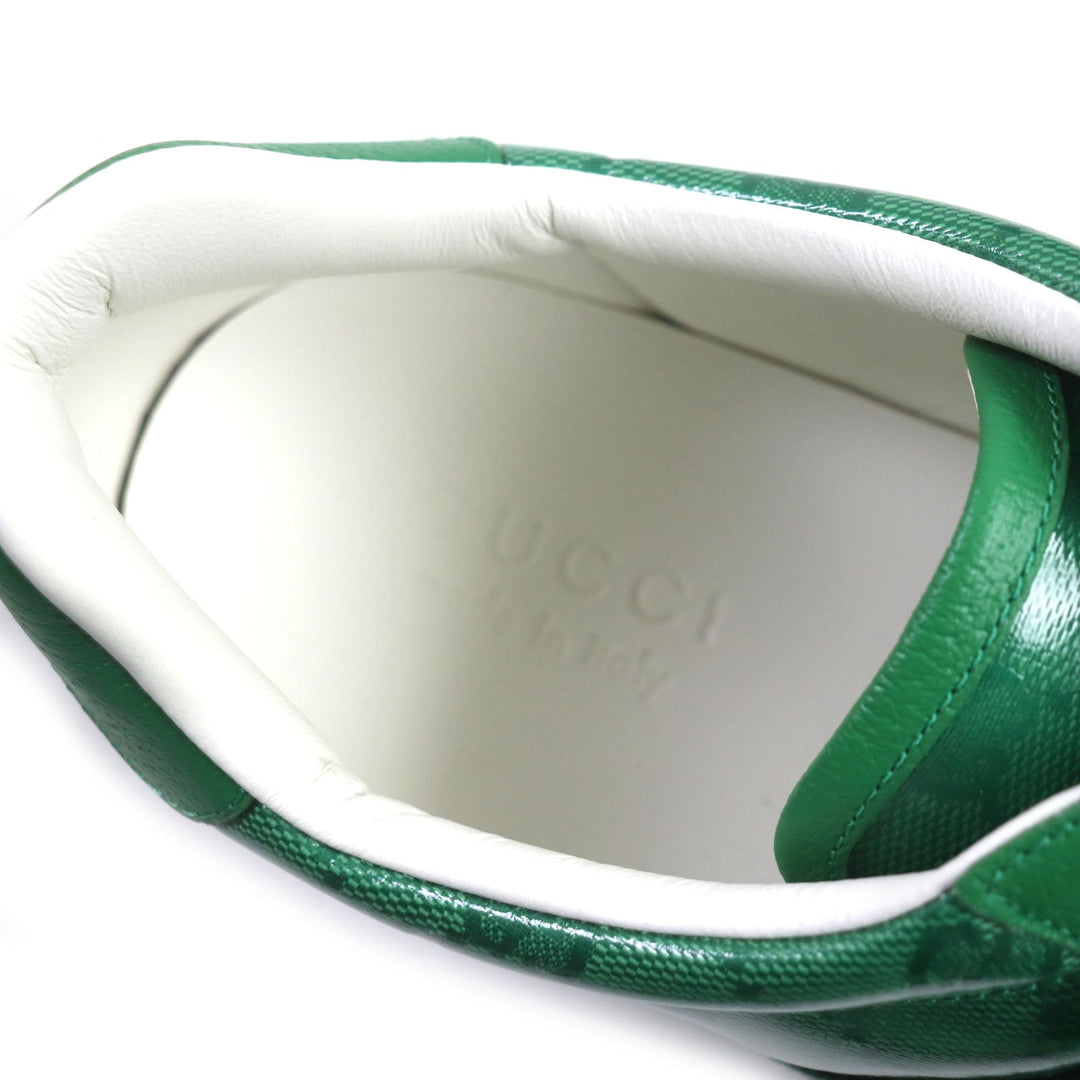 GUCCI Low cut sneakers 760775 Main: GG Crystal green Web line ACE Ace mens 7 1/2 Used Authentic