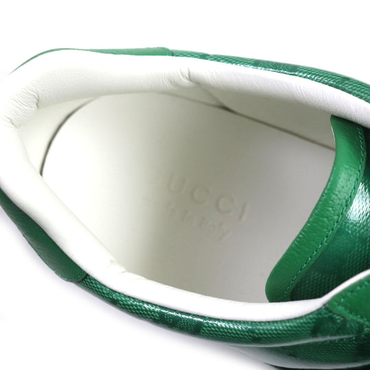 GUCCI Low cut sneakers 760775 Main: GG Crystal green Web line ACE Ace mens 7 1/2 Used Authentic