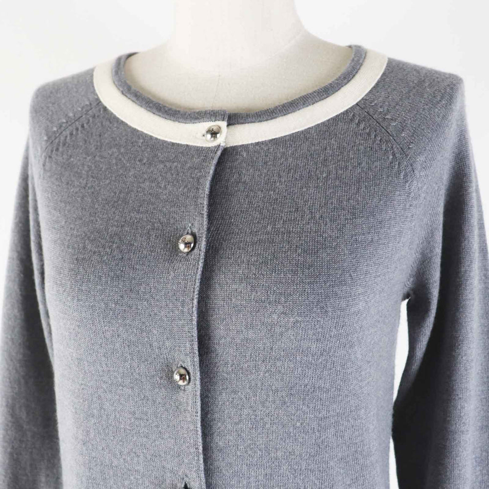 COACH cardigan Outer fabric: 100% wool Gray white Women XS Used Authentic