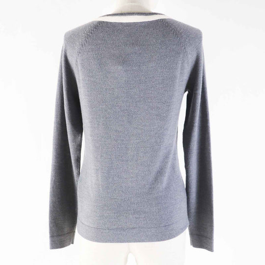 COACH cardigan Outer fabric: 100% wool Gray white Women XS Used Authentic