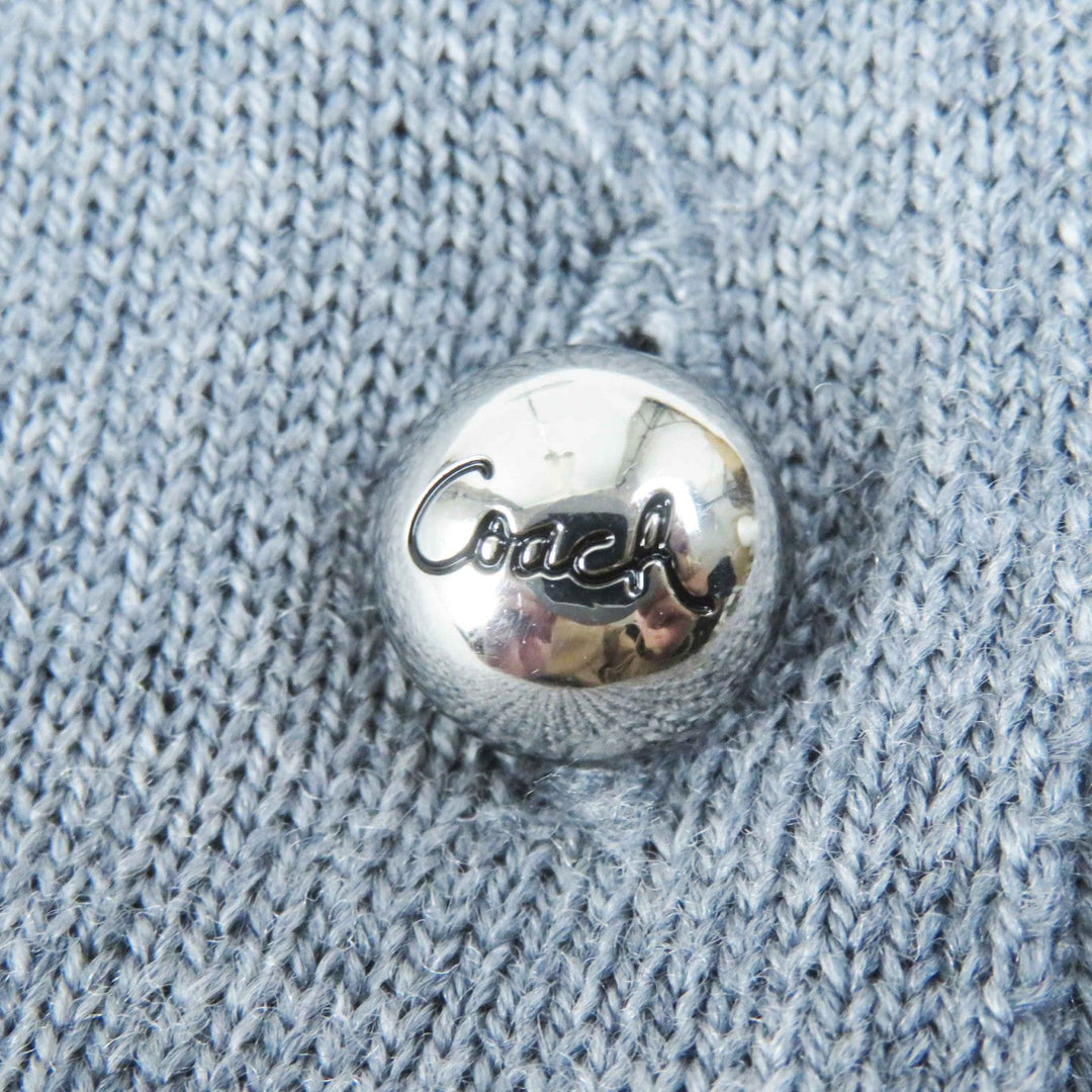 COACH cardigan Outer fabric: 100% wool Gray white Women XS Used Authentic