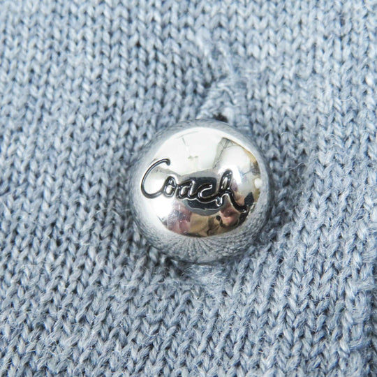 COACH cardigan Outer fabric: 100% wool Gray white Women XS Used Authentic