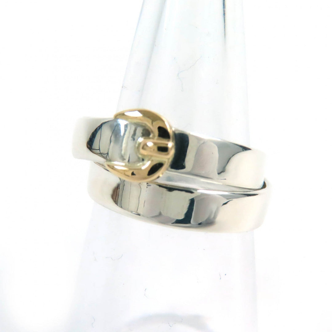 HERMES Ring Main: SV925, Part: 750 Silver gold Double true mens 51 Used Authentic